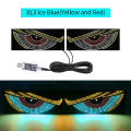 Glass Dynamic Light LED Display V USB 12V/24 Screen for Car Truck Decorative Lights with Animated Flashing Devil Eyes Front and Rear Windshield. 