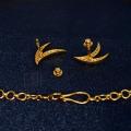 BUY ONE GET ONE FREE - Buy Gold-plated Stylish Quality Necklace With Earring get beautiful link bracelet and gift box for Woman and girl. 