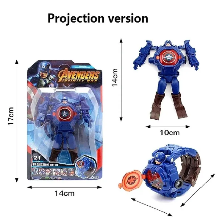Disney%20Frozen%20Avengers%20Deformation%20Electronic%20Watch%20Boy%20girl%20Toy%20Cartoon%20Captain%20America%20spiderman%20Transformed%20Robot%20child%20Watch%20-%20Image%206