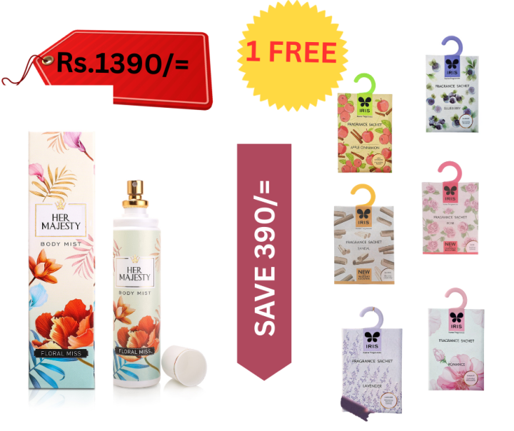 Buy 1 Her Majesty- Floral Miss & Get Iris Fragrance Sachet Free (SAVE RS.390)