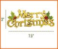 Christmas Hanging Board Merry Christmas Signs, Decorative Glittery Hanging Signs，Gold Merry Christmas Tree Wreath Decorations Accessories Hanging Ornaments (Gold, 14cm). 