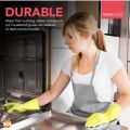1 Pair Rubber Gloves Medium Household Long Sleeve Washing Up Kitchen Cleaning. 