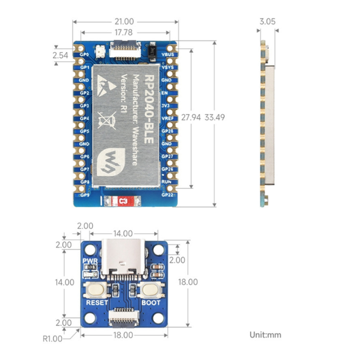 RP2040-BLE%20Microcontroller%20Development%20Board%20with%20133%20MHz%20M0+%20Processor,%20Bluetooth%205.1,%20USB%20Type-C%20Port%20Adapter%20Easy%20to%20Use%20-%20Image%202