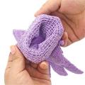 Scrub Wash Polyester Spa Children Five Bath Fingers Home Supply Towel Gloves Bath Exfoliating Body Shower Gloves Cotton Removal(Purple). 