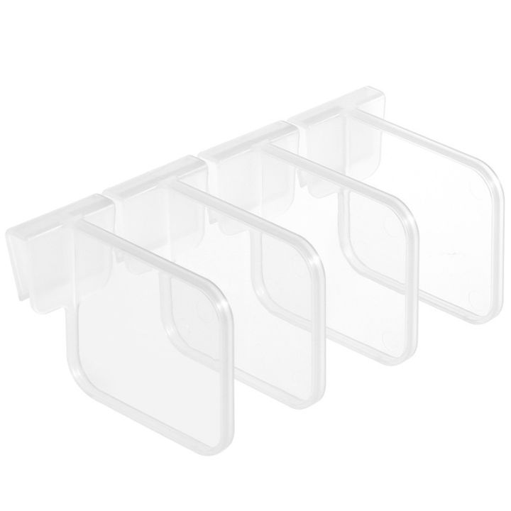 4 Pcs Refrigerator Classified Partition Board / Adjustable Fridge Drawers Divider Snap Clip / Household Clapboard Organizer / Refrigerator Door Divider Food Storage Rack Separator