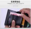 RFID Wallet Ridge US Metal Money Clip Thin Credit Card Case RFID Blocking Card Holder Simple Leather Wallet for Men and Women. 