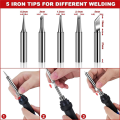 Soldering Soldering Iron Kit Adjustable Temperature Solder Iron 60W With 5 Iron Tips US Plug. 