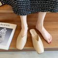 【ZOSR】TOP☆ Large Size Baotou Half Slippers Women 41-43 Fat Feet Wide 42 Korean Version All-Match Lazy Square Toe Flat Muller Shoes 40 CSKY. 