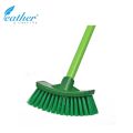 CURVED BATHROOM CLEANING BRUSH WITH 120CM PLASTIC COATED METAL HANDLE  - FEATHER BRAND. 