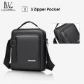 LouisWill Men's Shoulder Bag Cross Body Bag Pouch Bag Casual Men Chest Bag Men Fashion Shoulder Bag Waterproof PU Leather Casual Sport Street Bag for Travel Outdoor. 