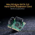 Mini PCIE to 2-port ATA3 high peed compatible card. 