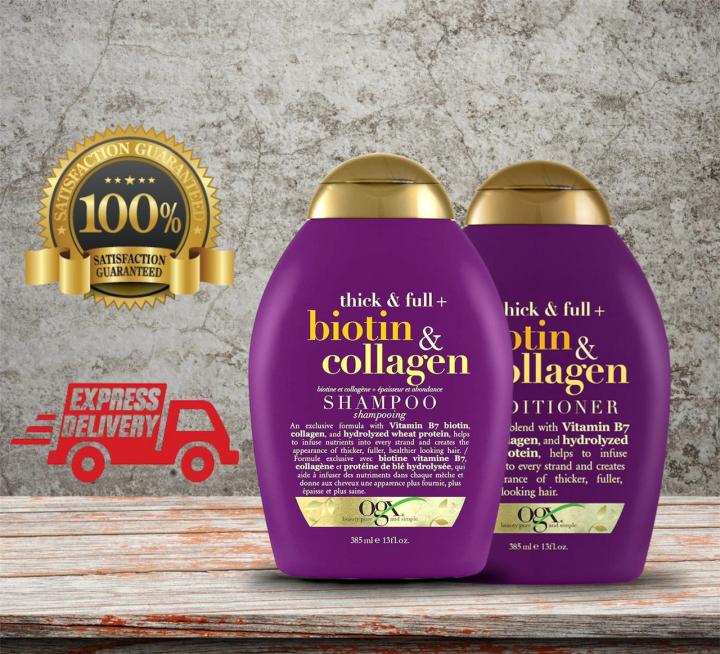 OGX Thick & Full+ Biotin & Collagen pH Balanced Shampoo and Conditioner ...