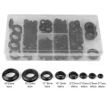 Rubber Grommet Assortment Kit 180Pcs 8 Sizes Wire Ring Electrical Gasket Washer Seal Conductor Set for Protect Cable Hose. 