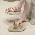 2024 Annual Non-Slip Sandals Casual Slippers Beach New Beibele Women's Flip Flops Soft Bottom Outdoor Summer Women's Platform. 