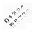 DIY 3D Metallic Alphabet Sticker Car Emblem Letter Silver Badge Decal (A-Z&0-9). 