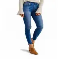 Imark Tulip Hem Low Cut High Waist Stretch Denim Jeans for Women. 