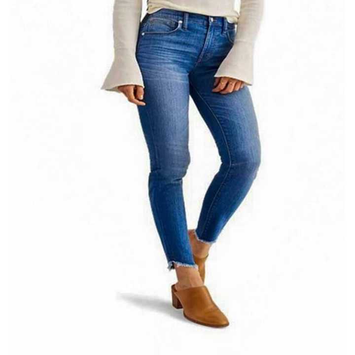 Imark Tulip Hem Low cut High Waist Stretch Ladies Denim Jeans