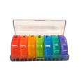 Pill organizer | Weekly Medication Case Round Pill Box | Daily Dose Container | Medication Management Vitamin Storage | Prescription Tablet Holder | Convenient 7-Day Pill Box for Easy Medication Management. 