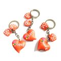 Love 3 Heart Key Tag Rubber  tag with Ring. 