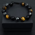 Glossy Beads Bracelet Adjustable Lace-up Unisex Faux Tiger Eye Healing Bracelet Party Supplies. 