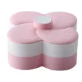 Candy and Nut Container, 6-Compartment Petal-Shaped Plastic Food Storage Lunch Double-Layer Storage Box with Lid. 