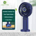 Maytto Mini Portable Fan LED Digital Display Foldable Handheld Fan Telescopic Folding Fan Dormitory Rechargeable Fan Quiet Fashion Fan Low Noise Flexible Fan Hang Handheld Desktop Fan. 