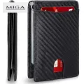 【Miga Plaza】Slim Smart Wallet for Men with Money Credit Card Clip Mini RFID Blocking Leather Mens Thin Wallet Card Holder. 