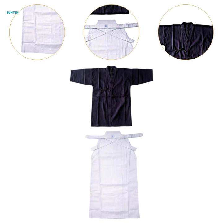 Japanese%20Kendo%20Uniform%20Set%20Kendo%20Outfit%20Men%20Women%20Japanese%20Kimono%20160cm%20Blue%20and%20White%20-%20Image%204