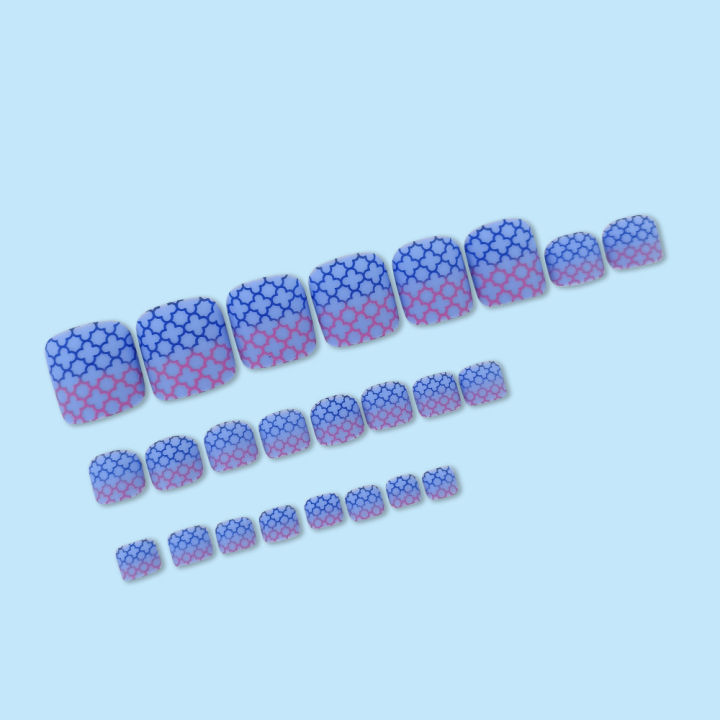 Pink%20Blue%20Splicing%20Matte%20Gradient%20Toenails%20Show%20White%20Temperament%20High-Grade%20Fake%20Nail%20Foot%20Wear%20Nails%20-%20Image%204