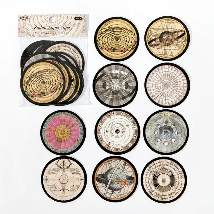 RHS%20Online%2030PCS%20Disc%20Engraving%20Series%20Textured%20Paper%20Stickers%20Album%20Diary%20Journal%20Decorative%20Crafts%20Scrapbooking%20DIY%20Sticker%20-%20Image%208