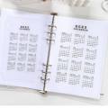 【ZOSR】LG01I9 A5/A6 Useful Office School Refillable Plastic Calendar Loose-leaf Ring Binder Index Divider Notepad Inner Paper Notebook Paging Separator. 