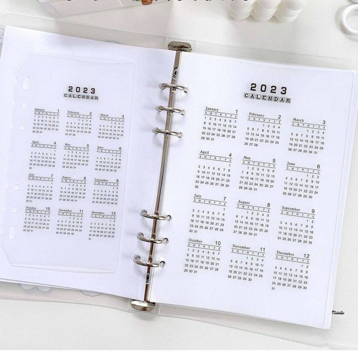 %E3%80%90ZOSR%E3%80%91LG01I9%20A5/A6%20Useful%20Office%20School%20Refillable%20Plastic%20Calendar%20Loose-leaf%20Ring%20Binder%20Index%20Divider%20Notepad%20Inner%20Paper%20Notebook%20Paging%20Separator%20-%20Image%209