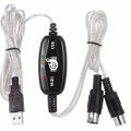 USB IN-OUT MIDI Cable Converter PC to Music Keyboard Adapter Cord. 