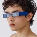 【Top mobile  Store】[BestGO]Rectangle Sunglasses Man Designer Black Shades Sun Small Frame PersonAlibabaty Oculos De Sol.. 