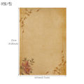 Kraft Vintage Writing Paper Sheets;Kraft Brown Letter Paper 8sheets Vintage Flower Design. 