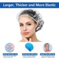 100Pcs/Bag Disposable Shower Bath Cap Plastic Waterproof Woman Head Hair Cover Bathing Hat. 