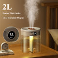 H2o Air Humidifier 2L Large Capacity Double Nozzle With LCD Humidity Display Aroma Essential Oil Diffuser For Home Portable USB. 