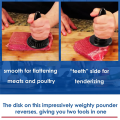 2 Piece Reversible Meat Tenderizer And Pounder 3-In-1 Dual Sided Meat Tenderizer. 