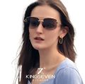 Kingseven new design polarized uv400 half frame square sunglass 2024. 