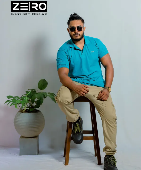 ZERO - Gents Collar Polo T-Shirt - Damro Green