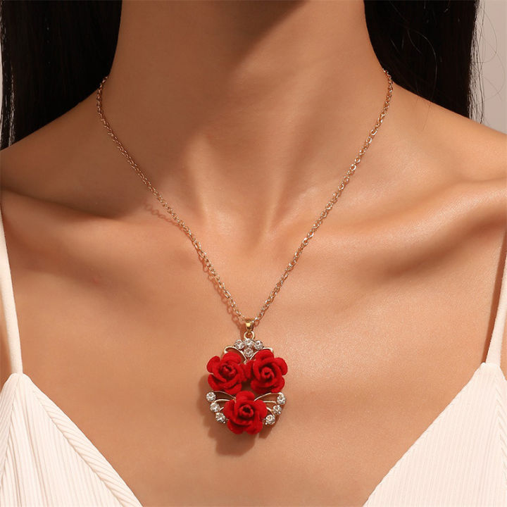 Luxury%20Romantic%20Red%20Velvet%20Rose%20Zircon%20Necklace%20Earrings%20Ring%20Set%20For%20Women%20Charming%20Flower%20Pendant%20Female%20Jewelry%20Birthday%20Gift%20CVFHHH%20-%20Image%202