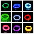 Car Interior Led Decorative Lamp EL Wiring Neon Strip For Auto DIY Flexible Ambient Light USB Party Atmosphere Diode-White. 