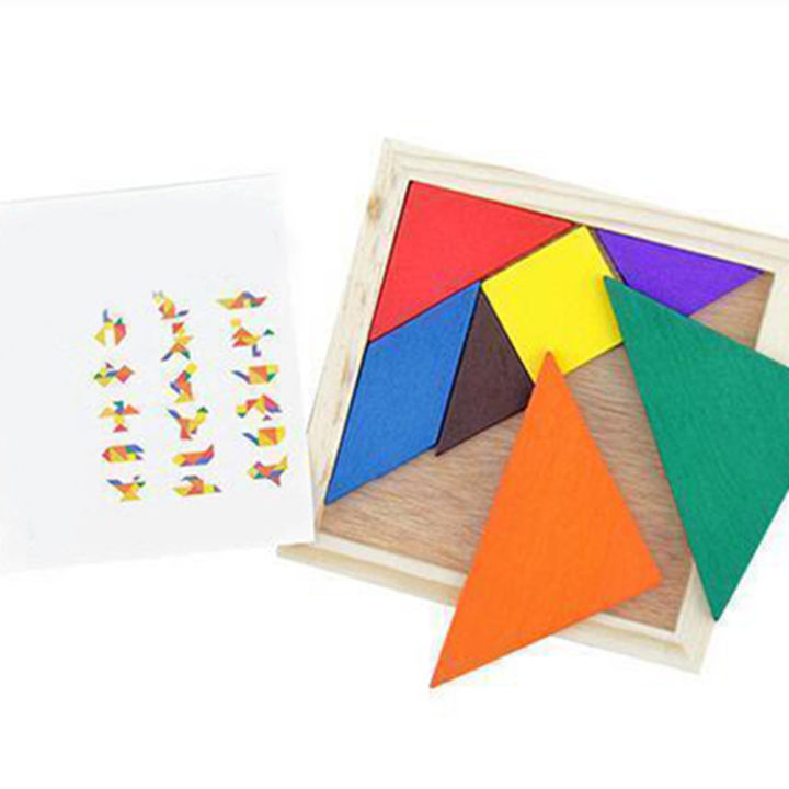 【Fullyoung_520 Store】Colorful Wooden Tangram Brain Teaser Puzzle ...