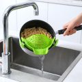 【Hot】 Universal Silicone Clip-On Pan Pot Strainer Anti-Spill Pasta Pot Strainer Food Grade Rice Fruit Colander Strainer Kitchen Items. 
