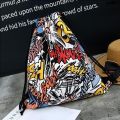 Plain Back Bag Denim Fresh Men's and Women's Backpacks Little Korean Style Draw Beam Free Shipping Book Canvas Backpack Pocket ﹄. 