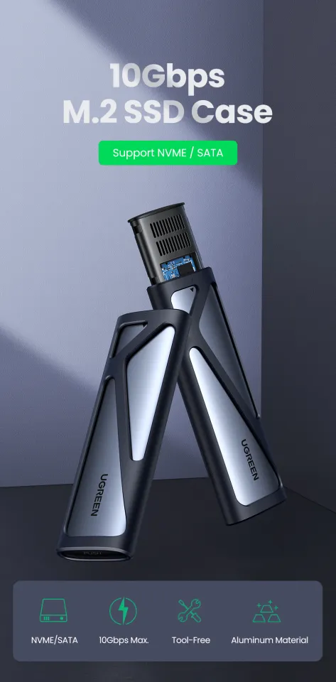 UGREEN NVMe SSD Enclosure, USB C Gen to M-Key M&B-Key