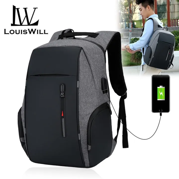 LouisWill%20Backpacks%20Men%20Laptop%20Backpacks%20Travel%20Backpacks%20Waterproof%20Bags%20College%20Backpack%20Shoulder%20Bags%20Reflective%20Strip%20Back%20Packs%20School%20Bags%20with%20USB%20Charging%20Port%20for%20Men%20-%20Image%202