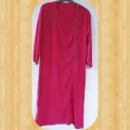 Ladies long side button top with button color legging. 