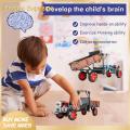 Enigma- Retro Tractor Toy Vintage Tractor Model with Sound Light Die-cast Farm Truck Toy for Boys Girls Desktop Decoration Birthday Gift. 