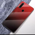 Slim Hybrid Gradient Tempered Glass Case for OPPO A31 Phone Cover Soft TPU frame Colorful Patterned Glass Hard Back Case. 